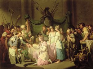 Das Treffen von Vortigern und Rowena von John Hamilton Mortimer