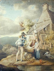 Gruppe vor einer Wäscherei von John Harden