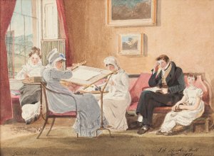 Jessie an einer Staffelei, 1827 von John Harden