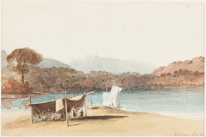 Picknick unter Schutz am Lake Windermere, 1822 von John Harden