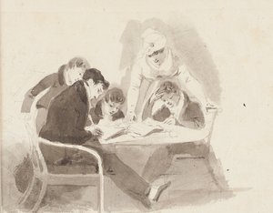 Zwei Jungen bei den Hausaufgaben, 1811