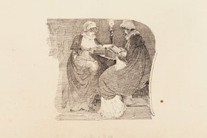 Zwei Frauen lesen bei Lampenlicht, 1804