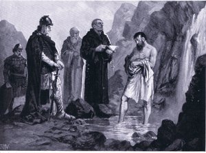 Taufe von Boris I., Illustration aus Hutchinsons Geschichte der Nationen, Band 4, ca. 1920er Jahre von John Harris Valda