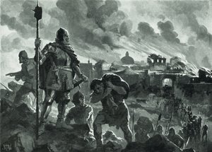 Iwan der Schwarze setzt Zhabliak in Brand, 1484 von John Harris Valda