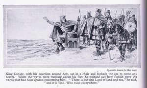 König Knut verbietet dem Meer hereinzukommen von John Harris Valda