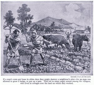Kein Mann durfte eine Hecke wachsen lassen oder ein Tor aufstellen. Dies führte zu vielen Streitigkeiten unter den Dorfbewohnern, ca. 1950