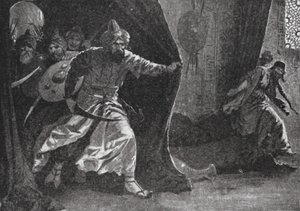 Aufstand der Königlichen Garde in Damaskus (Lithografie) von John Harris Valda