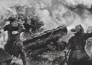 Belagerung von Konstantinopel durch die Türken (Lithografie) von John Harris Valda