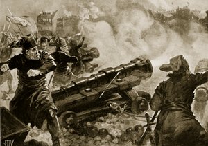 Die Belagerung von Konstantinopel durch die Türken, Illustration aus 