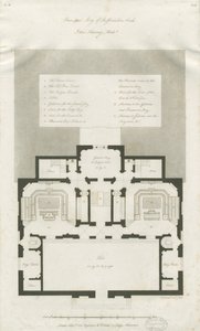 Stafford - Plan des Hauptgeschosses der Shire Hall: Gravur, undatiert [1794–1798] von John Harvey