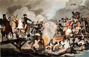 Napoleon I. und die französische Armee überqueren die Beresina im November 1812