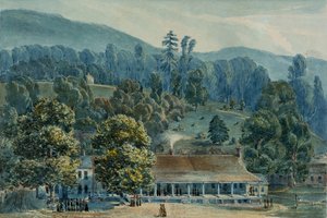 Speisesaal und Bühnenbüros in White Sulphur Springs von John Hazelhurst Boneval Latrobe
