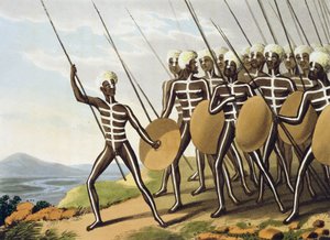 Krieger von New South Wales, graviert von Matthew Dubourg, veröffentlicht von Edward Orme, 1813 von John Heaviside Clark