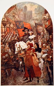 Band marschiert zur Unterstützung von Edward IV. in der Schlacht von Barnet von John Henry Amshewitz