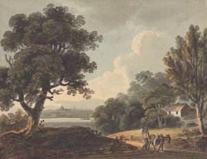 Landschaft mit Fernblick auf London