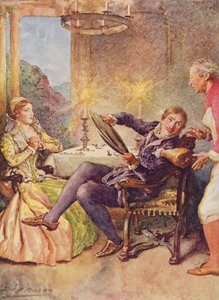 Katharina und Petruchio in Der Widerspenstigen Zähmung aus Kindererzählungen von Shakespeare von Edith Nesbit (1858-1924), veröffentlicht von Raphael Tuck & Sons Ltd., London (Buchillustration)