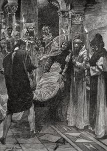 Die Beerdigung von König Ethelbert von Kent, aus dem Buch 