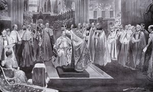 Die Krönung von König Edward VII. durch den Erzbischof von Canterbury, Westminster Abbey, London, 1902