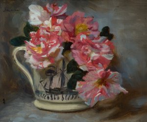 Gestreifte Rosen in einer Schiffstasse von John Henry Lorimer
