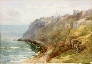 Tynemouth Priory (Bleistift und Aquarell auf Papier (auf Karton geklebt))
