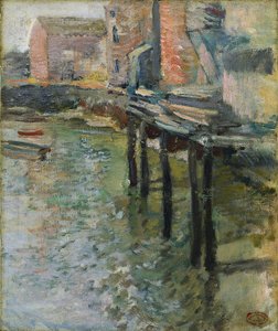 Verlassener Kai Die alte Mühle in Cos Cob, um 1900-1902 von John Henry Twachtman