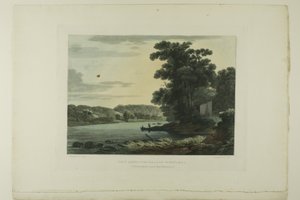 Blick über die Wasserfälle von Schuylkill, Platte drei der ersten Nummer von Picturesque Views of American Scenery