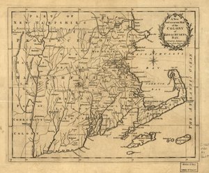 Neue und genaue Karte der Kolonie Massachusetts Bay in Nordamerika, nach einer aktuellen Vermessung