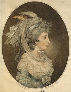 Englische Frisur, graviert von Francesco Bartolozzi (1727-1815)