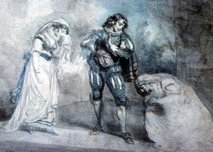 Pierre du Terrail, Chevalier de Bayard (1476-1524) mit der Witwe und ihrer Tochter von John Hodges Benwell