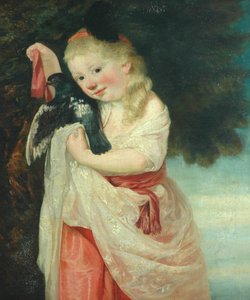 Mädchen mit einem Vogel von John Hoppner