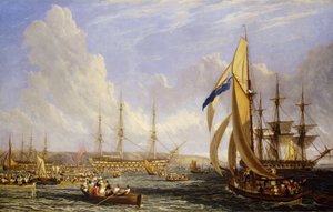 Maritime Szene vor Plymouth (England) im August 1815 von John James Chalon