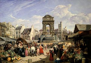 Markt und Brunnen der Unschuldigen, Paris, 1823