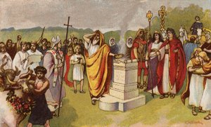 Konstantin der Große opfert, als die ersten Christen ankommen, York, 306 von John Jellicoe