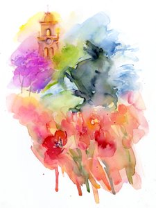 Plaza mit roten Tulpen, 2016