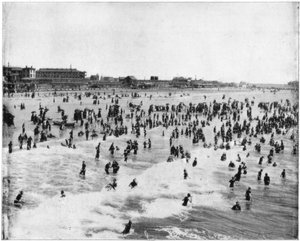 Strand in Atlantic City, New Jersey, USA, spätes 19. Jahrhundert