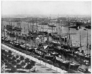 Hamburger Hafen, Deutschland, spätes 19. Jahrhundert