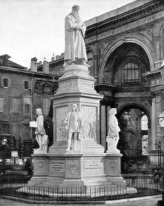 Statue von Leonardo da Vinci, Mailand, Italien, spätes 19. Jahrhundert
