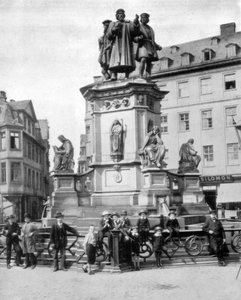 Das Gutenberg-Denkmal, Frankfurt, Deutschland, spätes 19. Jahrhundert