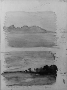 Doppelstudie der Morgendämmerung, Moorea über das Wasser gesehen, Tahiti, 1891 von John La Farge