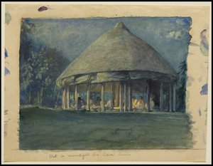 Hütte im Mondlicht, Iva, Savaii, Oktober 1890, 1890 von John La Farge or Lafarge