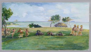 Militärtanz in Samoa von John La Farge or Lafarge