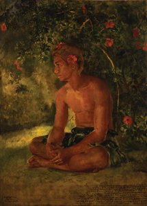 Skizze von Maua, Apia. Einer unserer Bootsbesatzung, 1891 von John La Farge or Lafarge