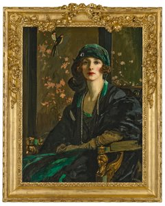 Eine Dame in Schwarz und Grün: Mrs. Freda Dudley Ward von John Lavery