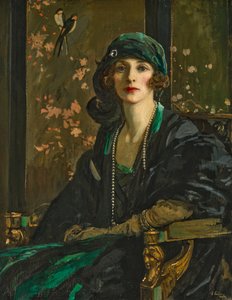 Eine Dame in Schwarz und Grün: Mrs. Freda Dudley Ward von John Lavery