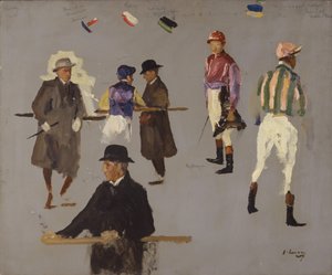 Jockeys und Besitzer in Epsom von John Lavery