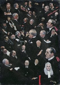 Studien im House of Lords, Viscount Morley hält die Ansprache, 14. Dezember 1921 von John Lavery