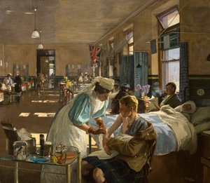 Die ersten Verwundeten im Londoner Krankenhaus, August 1914 von John Lavery