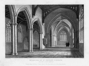 Innenraum der St. Peters Kirche, Oxford, 1833 von John Le Keux