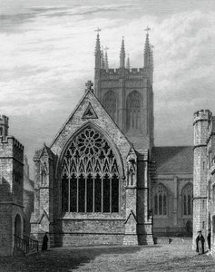 Merton College Chapel, vom Innenhof, Oxford, 1834 von John Le Keux
