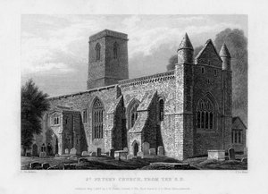 St. Peters Kirche, von Südosten, Oxford, 1833 von John Le Keux